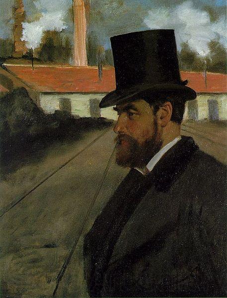 Edgar Degas Henri Rouart in front of his Factory France oil painting art
